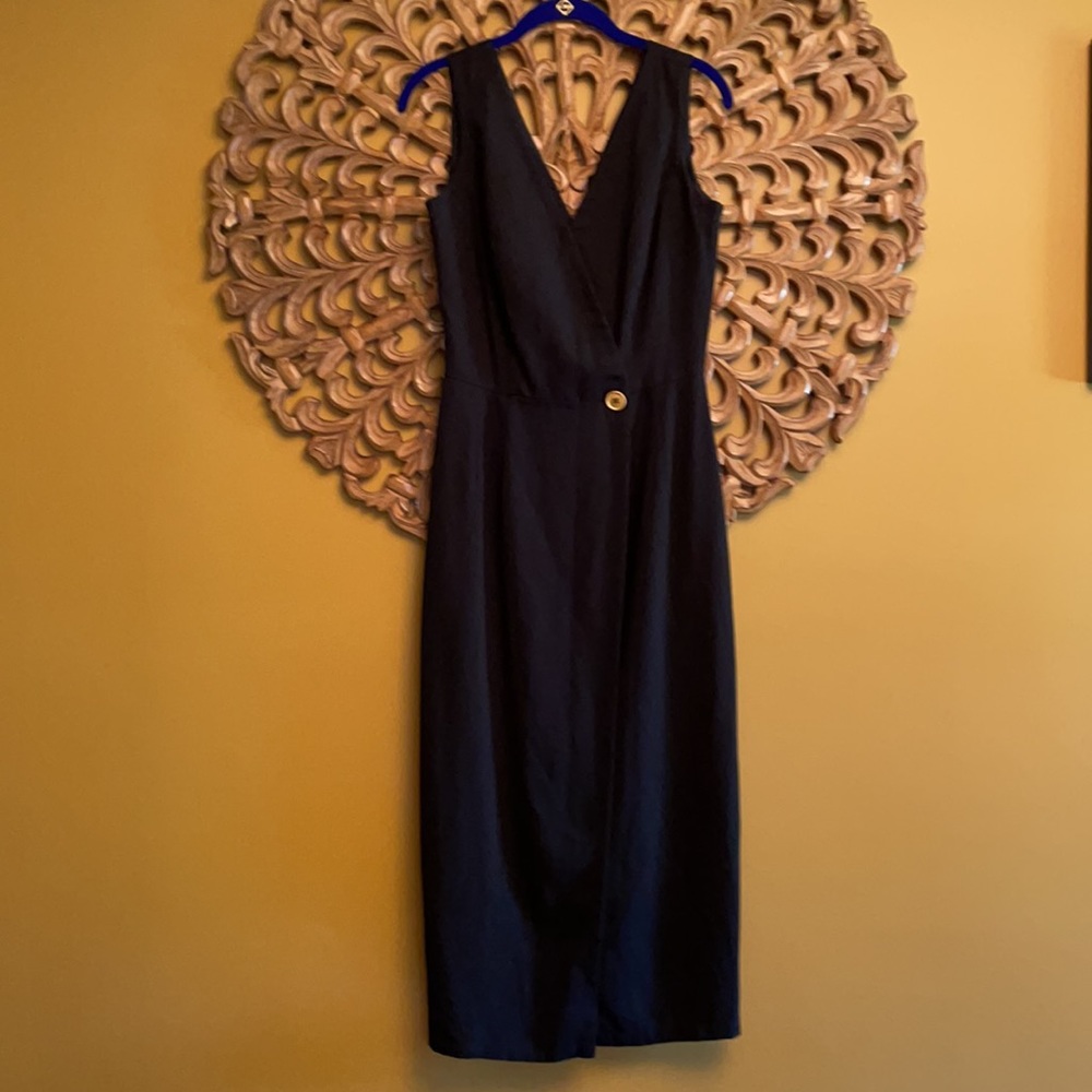 Vintage 90s Minimalist Liz Claiborne Black Wrap Dress